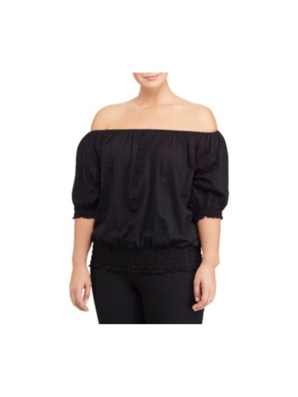 Ralph Lauren Black Off-the-Shoulder Top